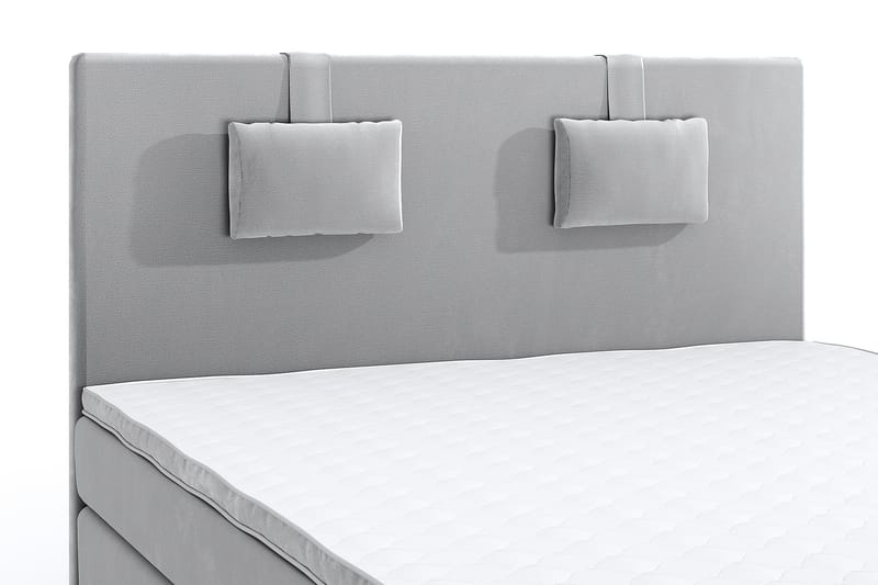 Romance Luxury Velvet Sengepakke 210x210 - Lysegrå - Møbler - Senger - Kontinentalsenger