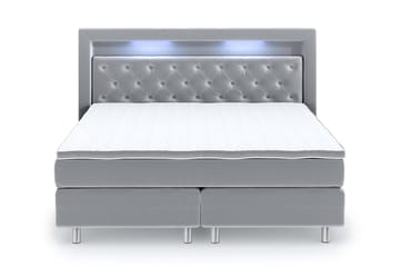 Romance Luxury Velvet Sengepakke 210x210 - Lysegrå - Møbler - Senger - Kontinentalsenger