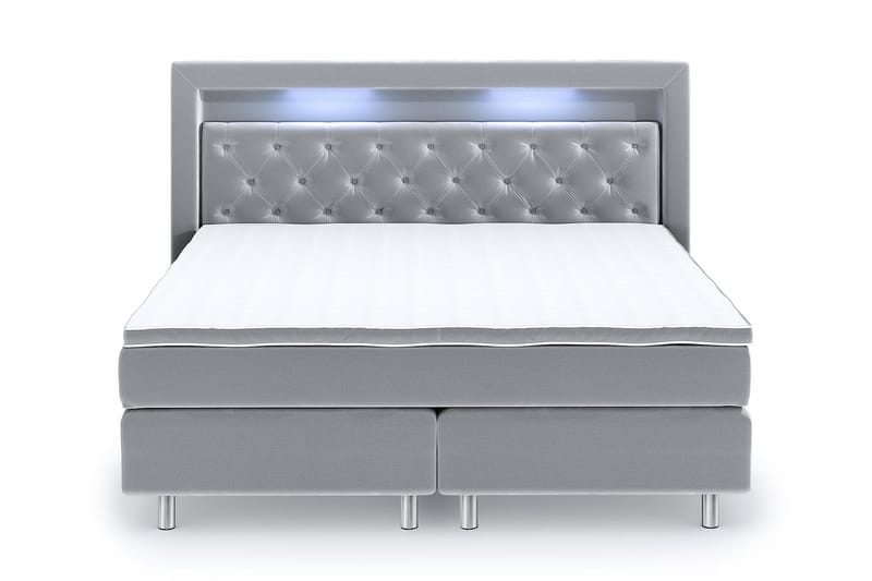 Romance Luxury Velvet Sengepakke 210x210 - Lysegrå - Møbler - Senger - Kontinentalsenger