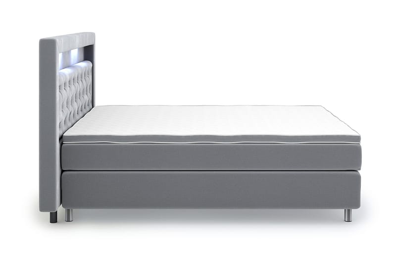 Romance Luxury Velvet Sengepakke 210x210 - Lysegrå - Møbler - Senger - Kontinentalsenger