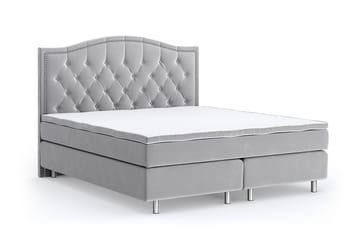 Romance Luxury Velvet Sengepakke 210x210 - Lysegrå - Møbler - Senger - Kontinentalsenger