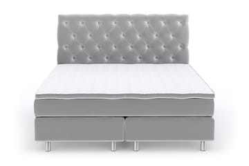 Romance Luxury Velvet Sengepakke 210x210 - Lysegrå - Møbler - Senger - Kontinentalsenger