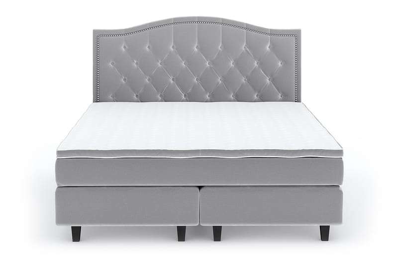 Romance Luxury Velvet Sengepakke 210x210 - Lysegrå - Kontinentalsenger - Dobbeltsenger - Komplett sengepakke