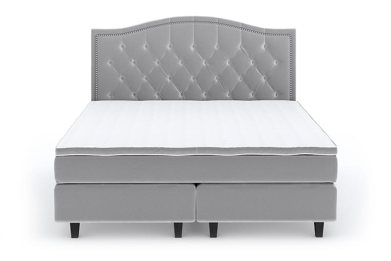 Romance Luxury Velvet Sengepakke 210x210 - Lysegrå - Komplett sengepakke - Kontinentalsenger - Dobbeltsenger