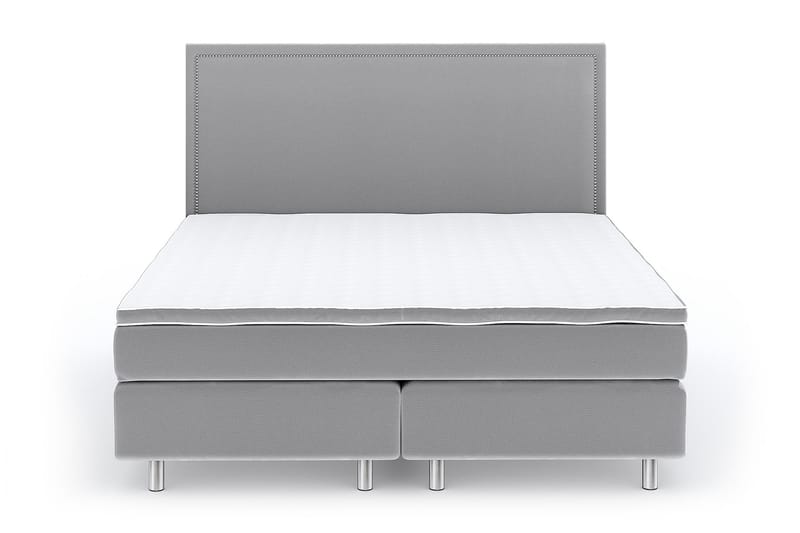 Romance Luxury Velvet Sengepakke 210x210 - Lysegrå - Møbler - Senger - Kontinentalsenger