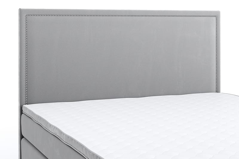 Romance Luxury Velvet Sengepakke 210x210 - Lysegrå - Møbler - Senger - Kontinentalsenger