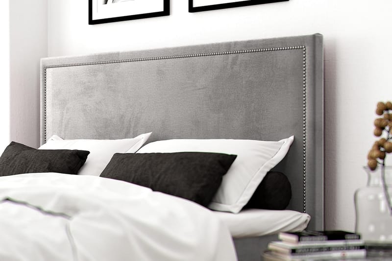 Romance Luxury Velvet Sengepakke 210x210 - Lysegrå - Møbler - Senger - Kontinentalsenger