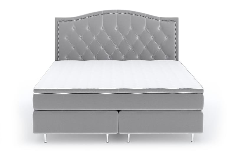 Romance Luxury Velvet Sengepakke 210x210 - Lysegrå - Kontinentalsenger - Dobbeltsenger - Komplett sengepakke