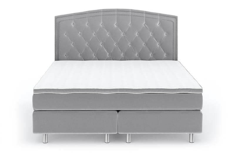 Romance Luxury Velvet Sengepakke 210x210 - Lysegrå - Komplett sengepakke - Kontinentalsenger - Dobbeltsenger