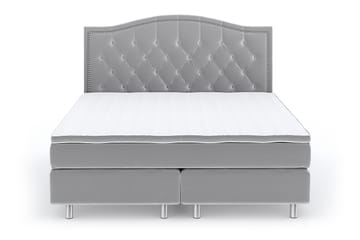 Romance Luxury Velvet Sengepakke 210x210 - Lysegrå - Møbler - Senger - Kontinentalsenger