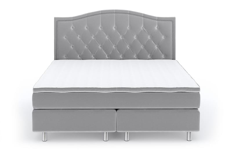 Romance Luxury Velvet Sengepakke 210x210 - Lysegrå - Møbler - Senger - Kontinentalsenger