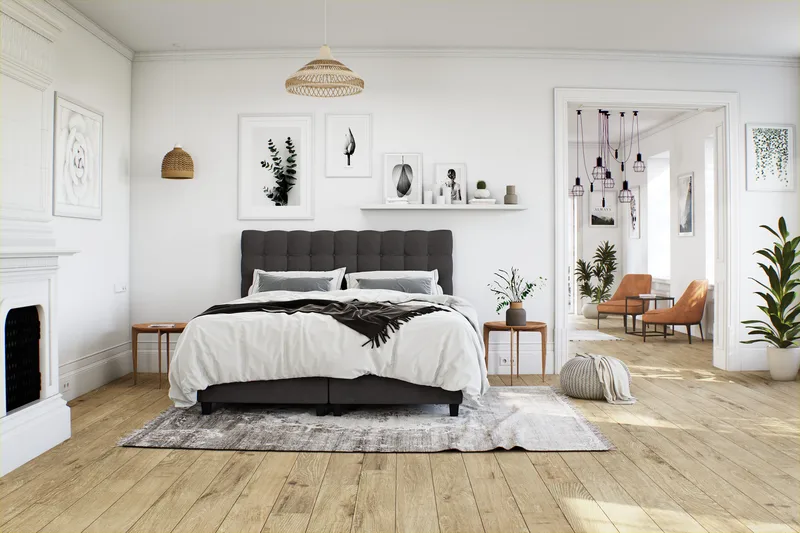 Royal Komplett Sengepakke Seng med Oppbevaring 160x200 - Mørkegrå - Møbler - Senger - Senger med oppbevaring