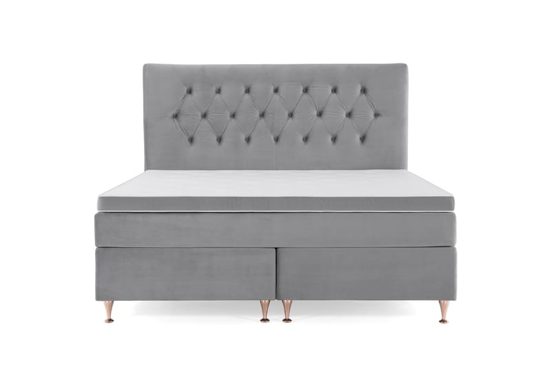Royal Velvet Komplett Sengepakke 160x200 cm, Lysegrå Fløyel/Lave Rosében