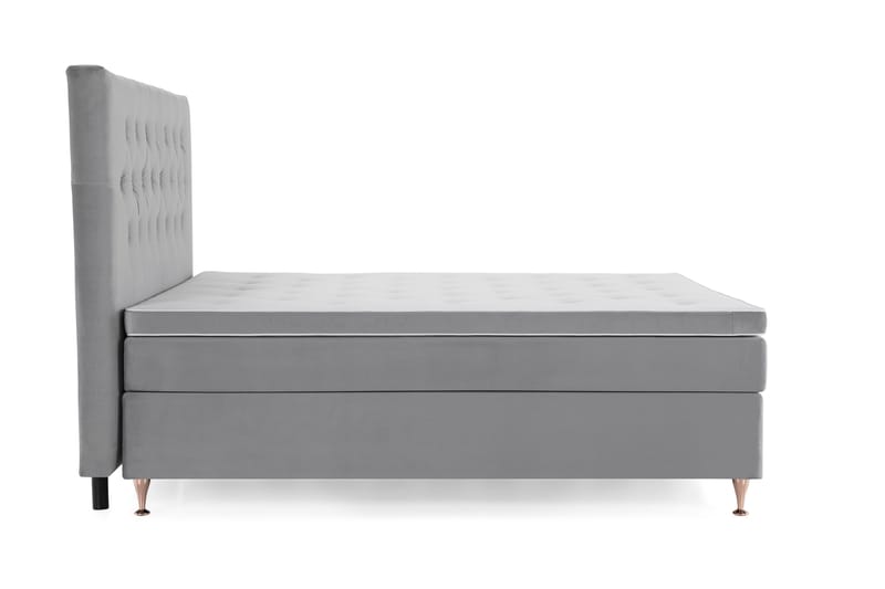 Royal Velvet Komplett Sengepakke 160x200 cm - Lysegrå Fløyel/Lave Rosében - Møbler - Senger - Kontinentalsenger