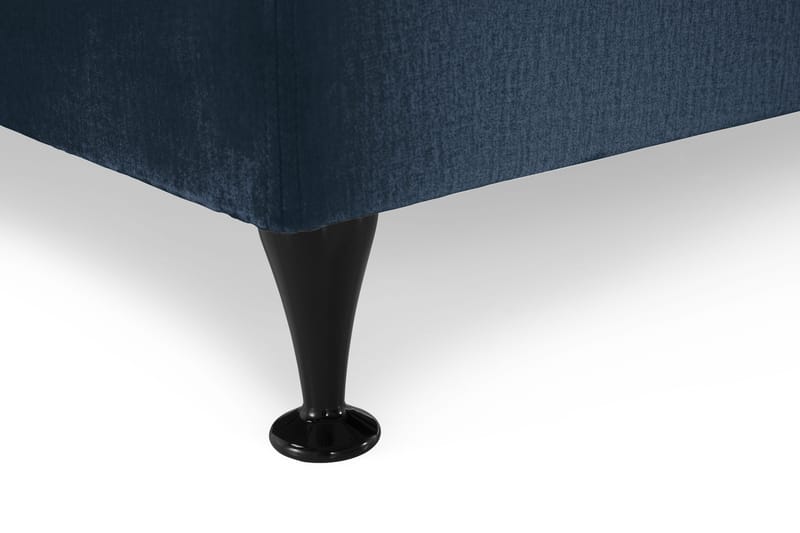 Royal Velvet Komplett Sengepakke 160x200 cm - Mørkeblå Fløyel/Lave Svarte Ben - Møbler - Senger - Kontinentalsenger
