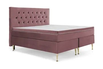 Royal Velvet Komplett Sengepakke 160x200 cm - Rosa Fløyel/Høye Gullben - Møbler - Senger - Kontinentalsenger