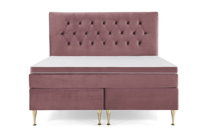 Royal Velvet Komplett Sengepakke 160x200 cm, Rosa Fløyel/Høye Gullben