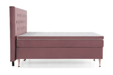 Royal Velvet Komplett Sengepakke 160x200 cm - Rosa Fløyel/Høye Rosében - Møbler - Senger - Kontinentalsenger