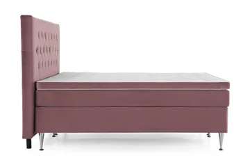 Royal Velvet Komplett Sengepakke 160x200 cm - Rosa Fløyel/Høye Sølvben - Møbler - Senger - Kontinentalsenger