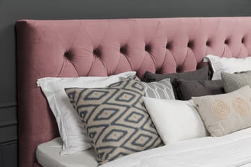 Royal Velvet Komplett Sengepakke 160x200 cm - Rosa Fløyel/Lave Gullben - Møbler - Senger - Kontinentalsenger