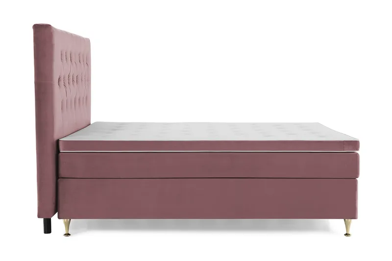Royal Velvet Komplett Sengepakke 160x200 cm - Rosa Fløyel/Lave Gullben - Møbler - Senger - Kontinentalsenger