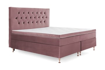 Royal Velvet Komplett Sengepakke 160x200 cm - Rosa Fløyel/Lave Rosében - Møbler - Senger - Kontinentalsenger