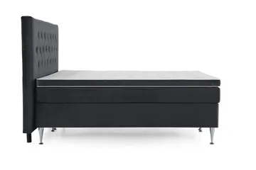 Royal Velvet Komplett Sengepakke 160x200 cm - Svart Fløyel/Høye Sølvben - Møbler - Senger - Kontinentalsenger