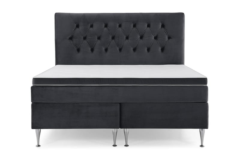 Royal Velvet Komplett Sengepakke 160x200 cm, Svart Fløyel/Høye Sølvben