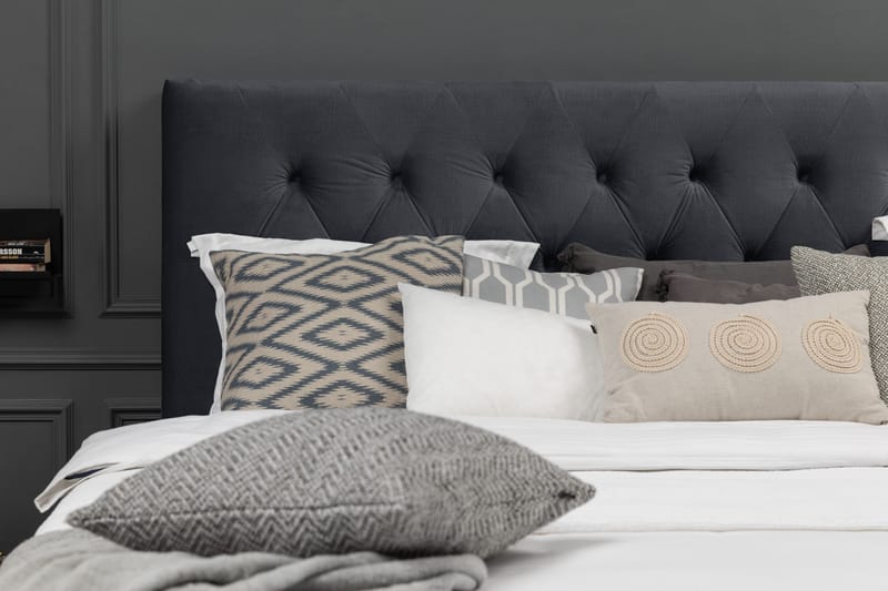 Royal Velvet Komplett Sengepakke 160x200 cm - Svart Fløyel/Lave Gullben - Møbler - Senger - Kontinentalsenger