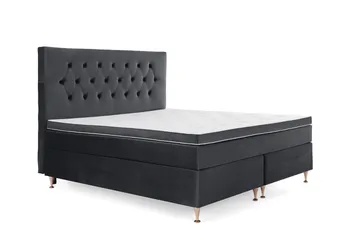 Royal Velvet Komplett Sengepakke 160x200 cm - Svart Fløyel/Lave Rosében - Møbler - Senger - Kontinentalsenger