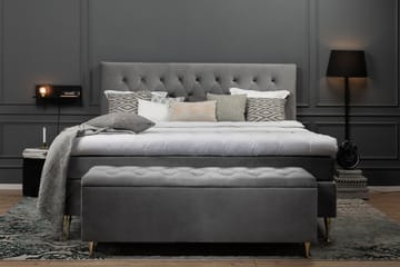 Royal Velvet Komplett Sengepakke 180x200 cm - Lysegrå Fløyel/Høye Gullben - Møbler - Senger - Kontinentalsenger