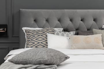 Royal Velvet Komplett Sengepakke 180x200 cm - Lysegrå Fløyel/Høye Gullben - Møbler - Senger - Kontinentalsenger