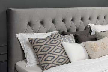 Royal Velvet Komplett Sengepakke 180x200 cm - Lysegrå Fløyel/Lave Rosében - Møbler - Senger - Kontinentalsenger