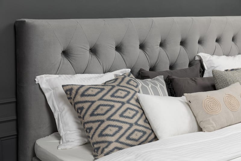 Royal Velvet Komplett Sengepakke 180x200 cm - Lysegrå Fløyel/Lave Rosében - Møbler - Senger - Kontinentalsenger