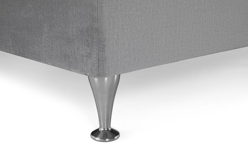 Royal Velvet Komplett Sengepakke 180x200 cm - Lysegrå Fløyel/Lave Sølvben - Møbler - Senger - Kontinentalsenger