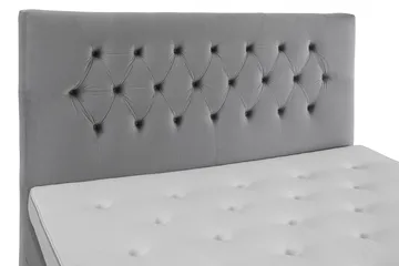 Royal Velvet Komplett Sengepakke 180x200 cm - Lysegrå Fløyel/Lave Sølvben - Møbler - Senger - Kontinentalsenger