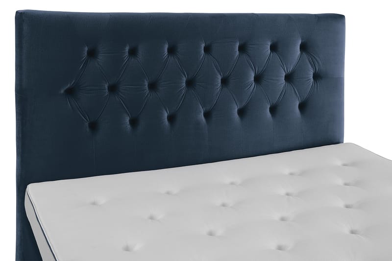 Royal Velvet Komplett Sengepakke 180x200 cm - Mørkeblå Fløyel/Dreide Ben - Møbler - Senger - Kontinentalsenger