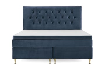 Royal Velvet Komplett Sengepakke 180x200 cm - Mørkeblå Fløyel/Lave Gullben - Møbler - Senger - Kontinentalsenger