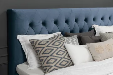 Royal Velvet Komplett Sengepakke 180x200 cm - Mørkeblå Fløyel/Lave Sølvben - Møbler - Senger - Kontinentalsenger