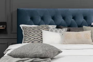Royal Velvet Komplett Sengepakke 180x200 cm - Mørkeblå Fløyel/Lave Sølvben - Møbler - Senger - Kontinentalsenger