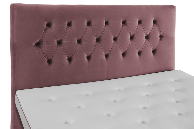 Royal Velvet Komplett Sengepakke 180x200 cm - Rosa Fløyel/Dreide Ben - Møbler - Senger - Kontinentalsenger