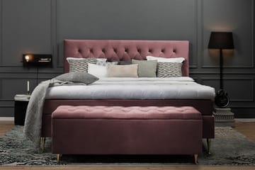 Royal Velvet Komplett Sengepakke 180x200 cm - Rosa Fløyel/Høye Sølvben - Møbler - Senger - Kontinentalsenger