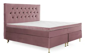 Royal Velvet Komplett Sengepakke 180x200 cm - Rosa Fløyel/Lave Gullben - Møbler - Senger - Kontinentalsenger