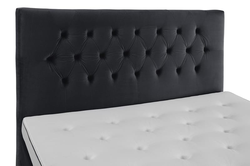 Royal Velvet Komplett Sengepakke 180x200 cm - Svart Fløyel/Dreide Ben - Møbler - Senger - Kontinentalsenger
