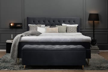 Royal Velvet Komplett Sengepakke 180x200 cm - Svart Fløyel/Lave Gullben - Møbler - Senger - Kontinentalsenger