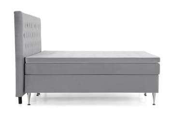 Royal Velvet Komplett Sengepakke 210x210 cm - Lysegrå Fløyel/Høye Sølvben - Møbler - Senger - Kontinentalsenger