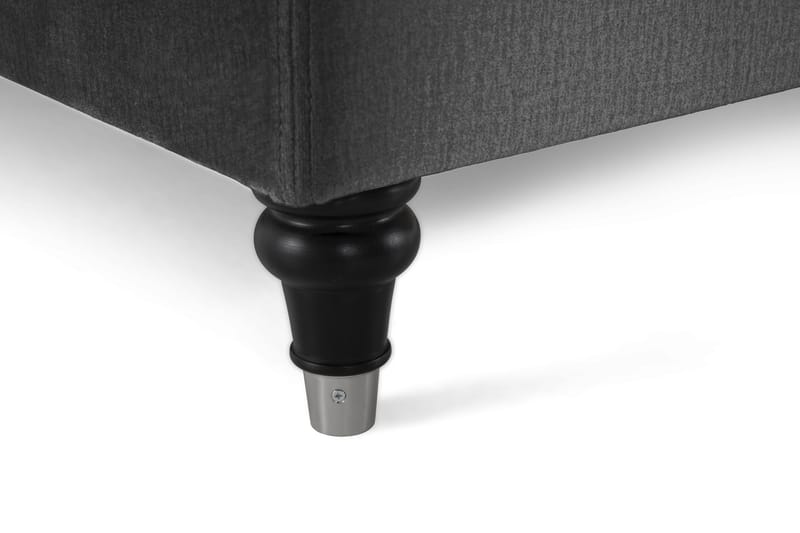 Royal Velvet Komplett Sengepakke 210x210 cm - Mørkegrå Fløyel/Dreide Ben - Møbler - Senger - Kontinentalsenger