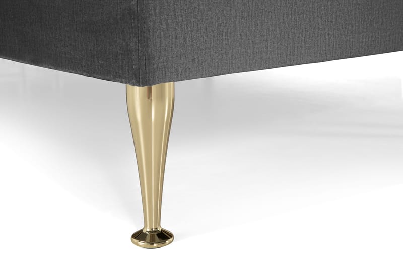 Royal Velvet Komplett Sengepakke 210x210 cm - Mørkegrå Fløyel/Høye Gullben - Møbler - Senger - Kontinentalsenger