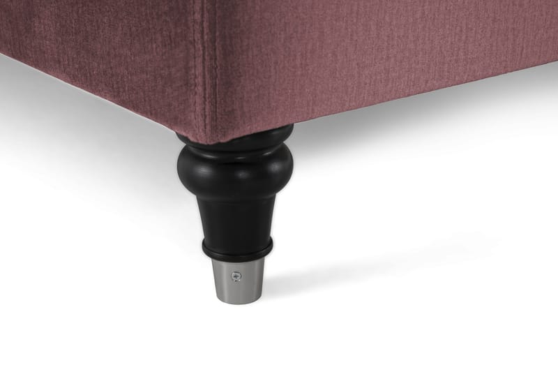 Royal Velvet Komplett Sengepakke 210x210 cm - Rosa Fløyel/Dreide Ben - Møbler - Senger - Kontinentalsenger