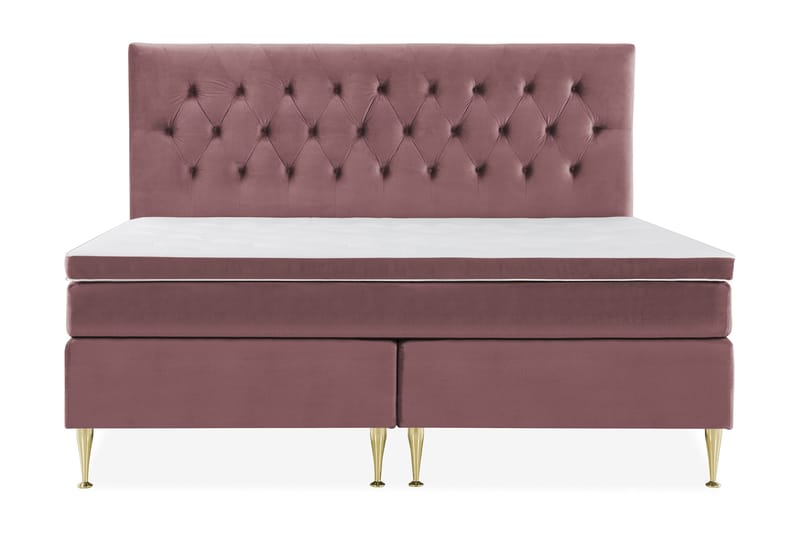Royal Velvet Komplett Sengepakke 210x210 cm, Rosa Fløyel/Høye Gullben